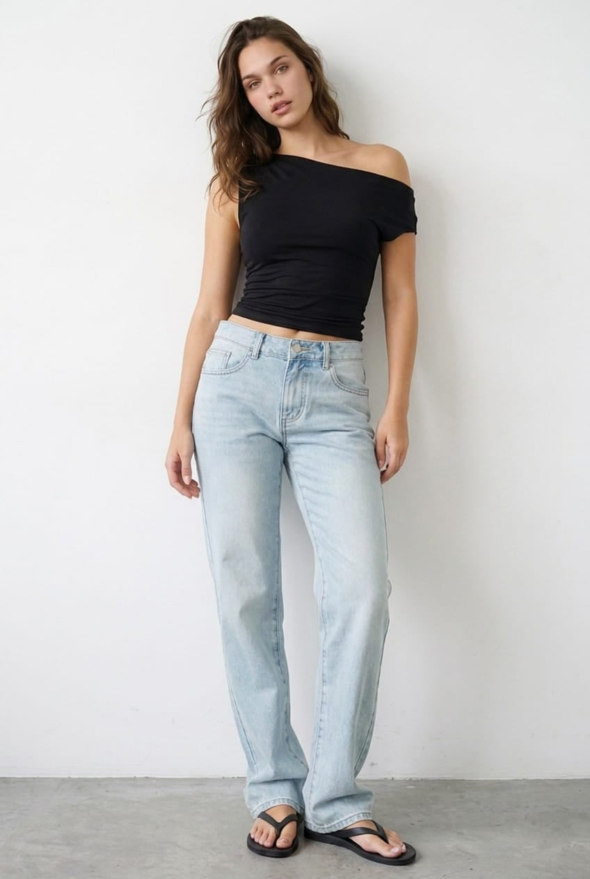 Black One Shoulder Top