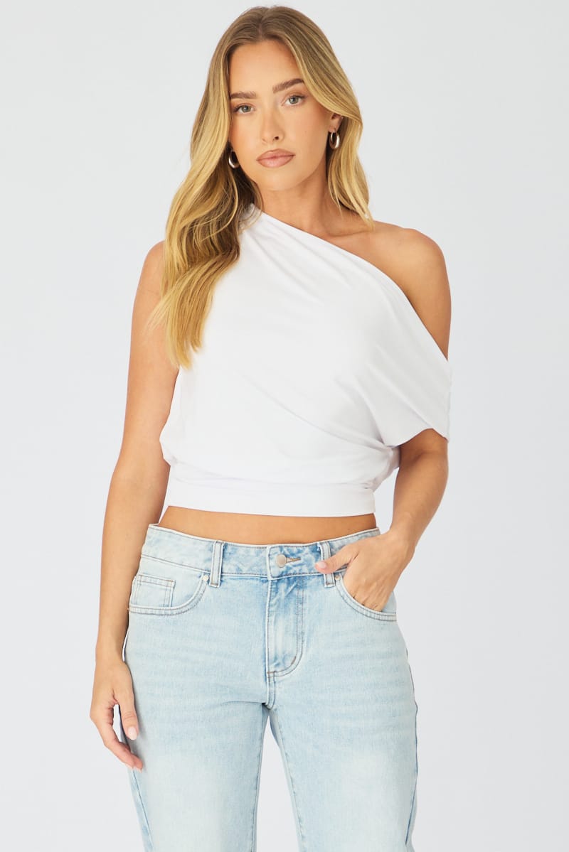White One Shoulder Top for Ally Fashion