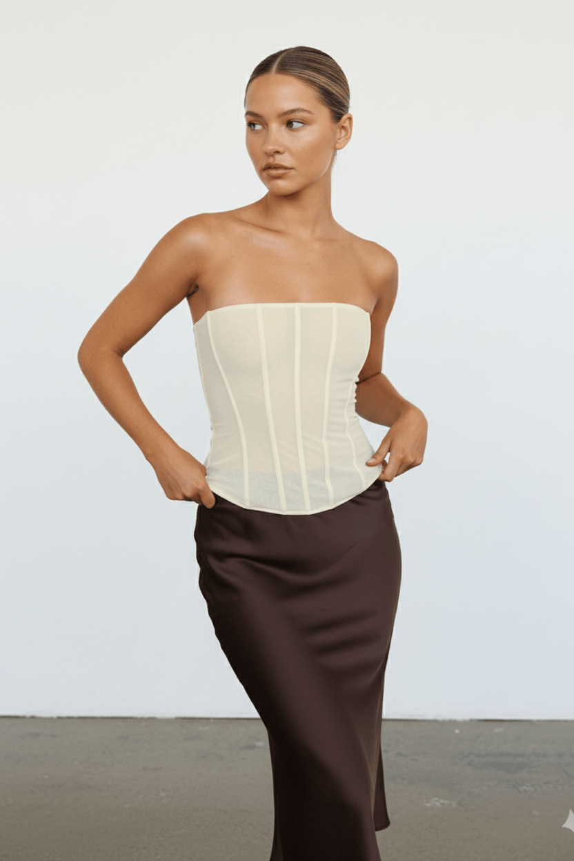 White Corset Top Sleeveless