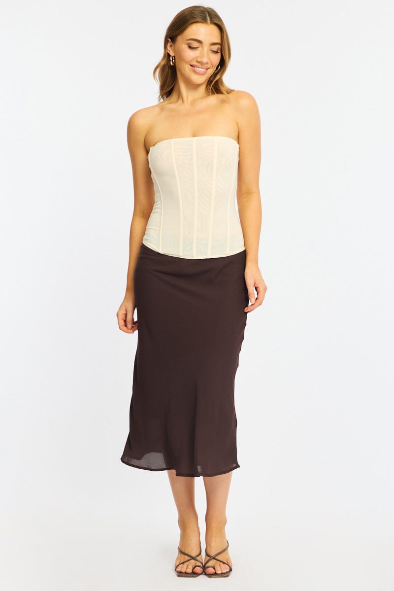 White Corset Top Sleeveless for Ally Fashion