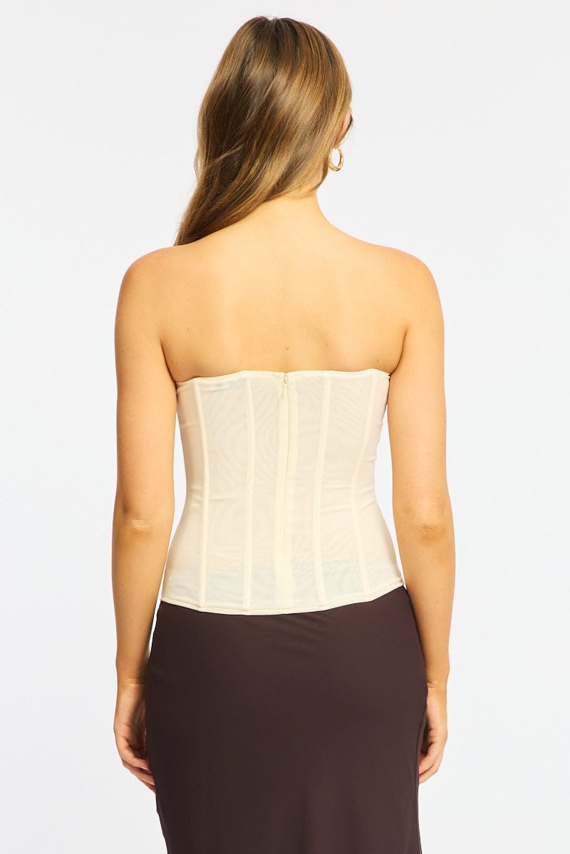 White Corset Top Sleeveless for Ally Fashion