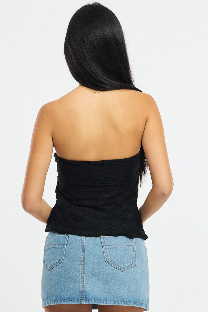 Black Boob Tube Top Textured Ally Fashion black-boob-tube-top-textured-ally-fashion