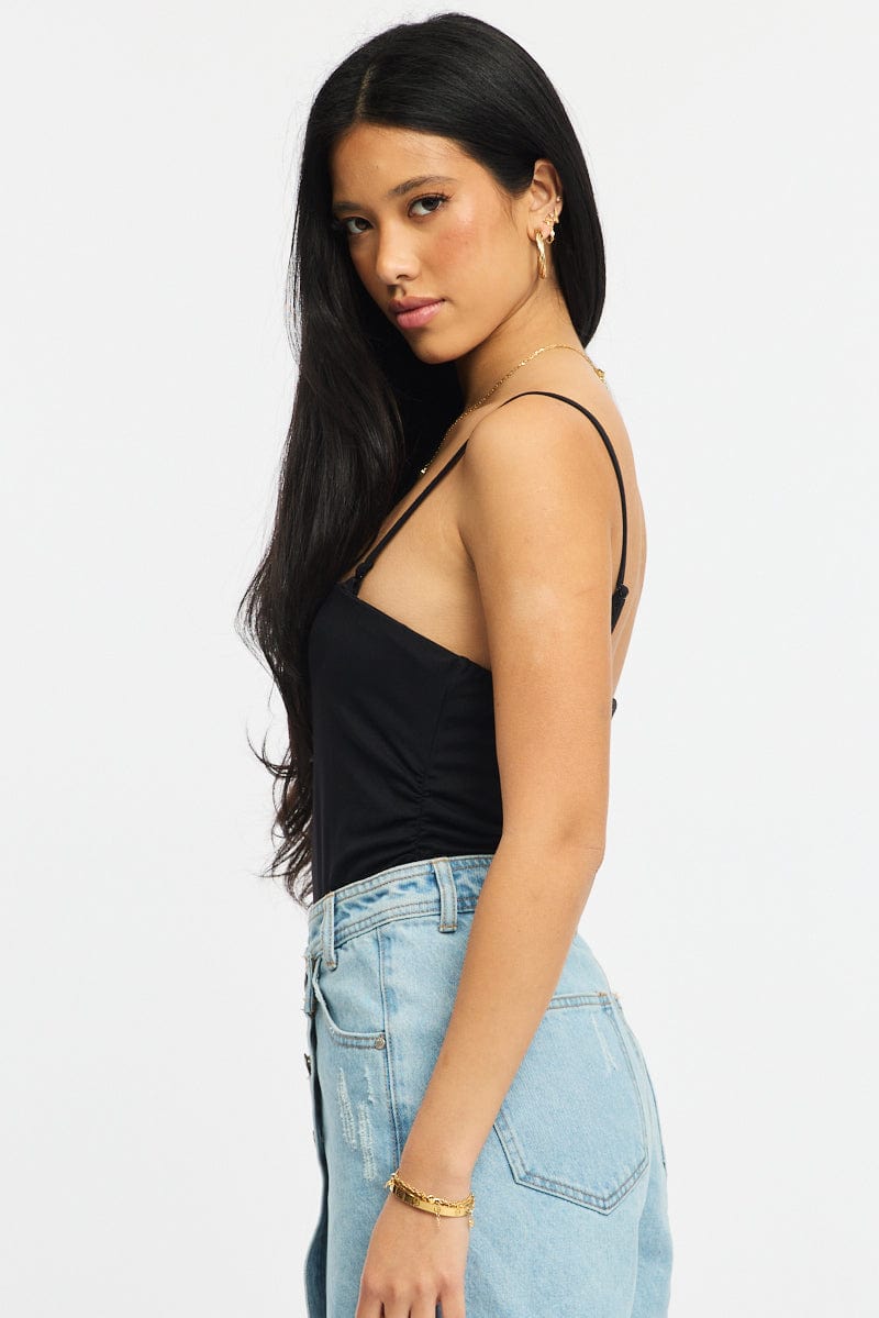 Black Bodysuit Singlet for Ally Fashion