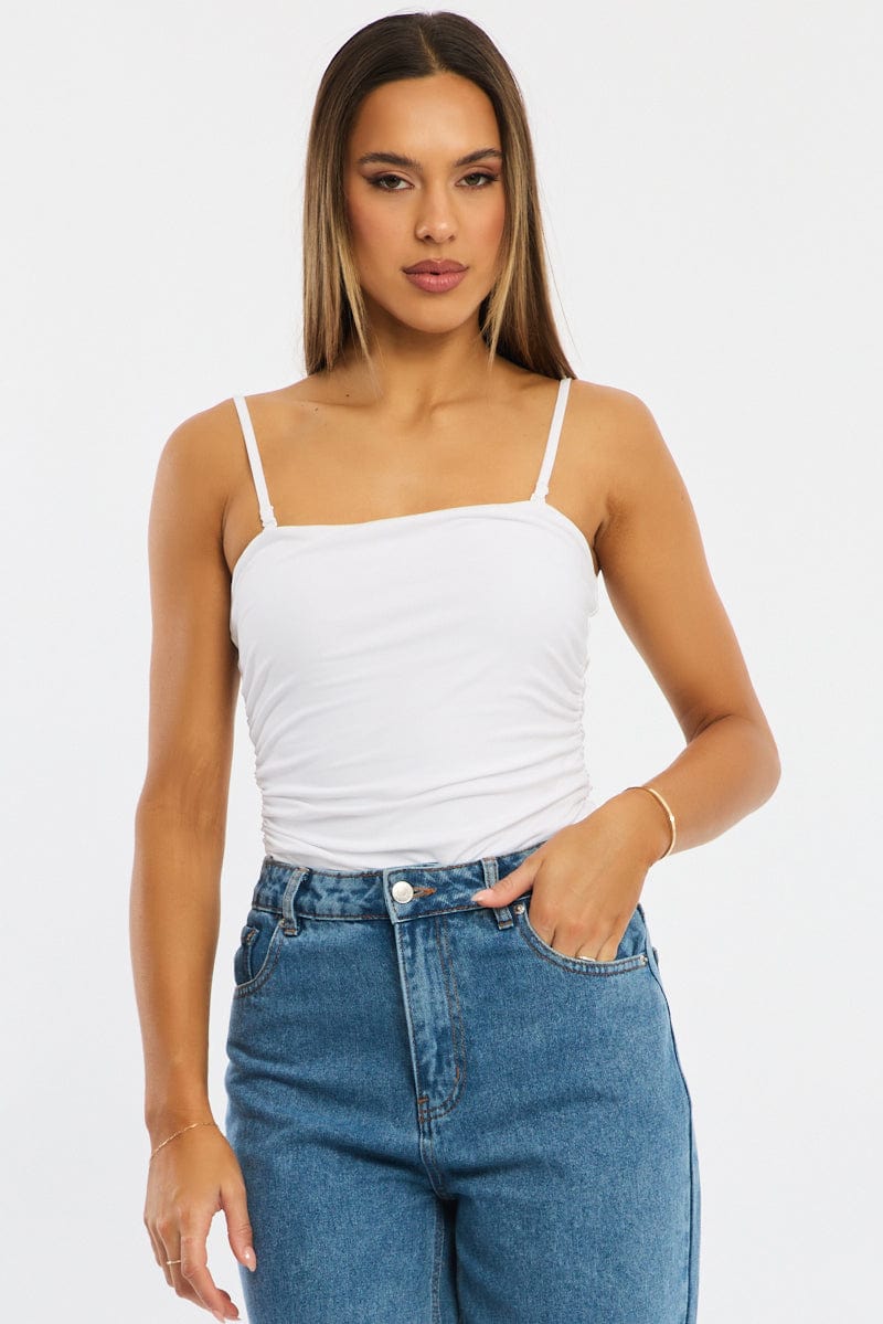 White Bodysuit Singlet for Ally Fashion