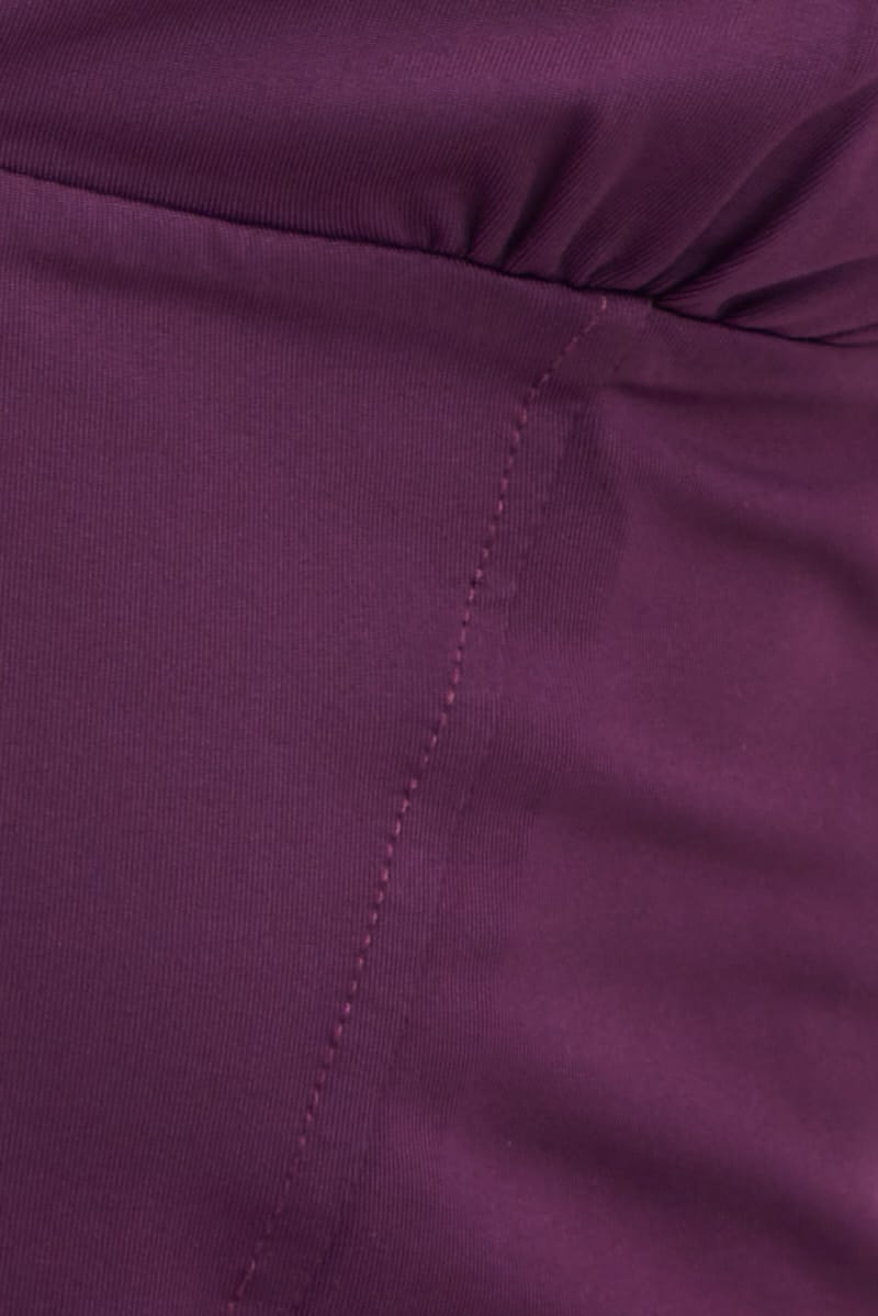Purple Corset Detail Top Sleeveless Crop Slinky Jersey for Ally Fashion