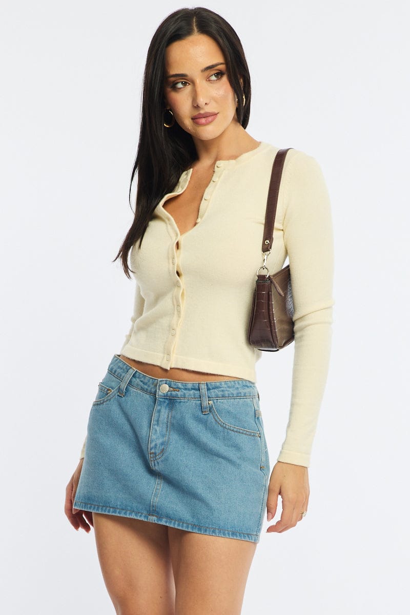 Yellow Button Down Fitted Cardigan for Ally Fashion
