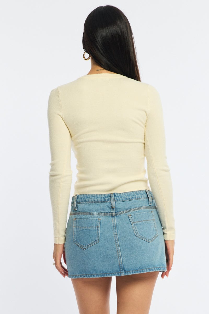Yellow Button Down Fitted Cardigan for Ally Fashion