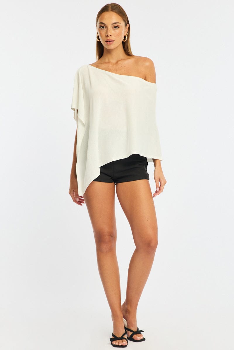 White Knit Poncho Top Light Weight for Ally Fashion