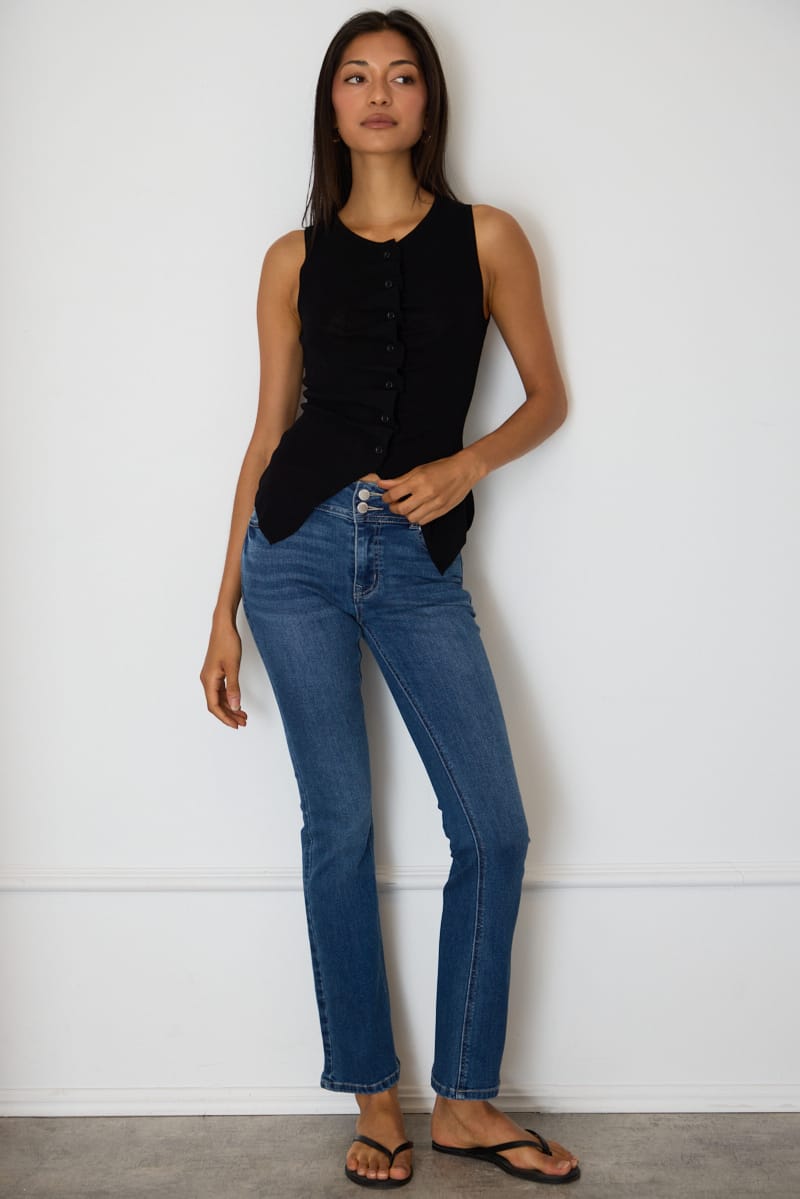 Black Button Knit Top for Ally Fashion