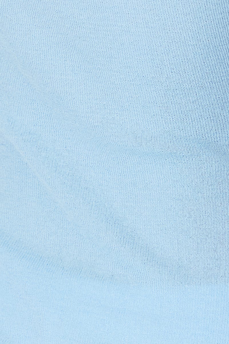 Blue Button Knit Top for Ally Fashion
