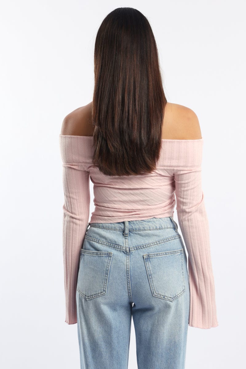 Rapbin Women's Off Shoulder Long Sleeve Top - Ruched Y2K Slim Fit Shirt For Going Out & Parties