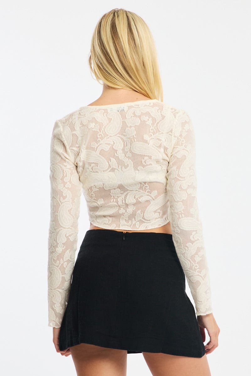White Cardigan Long Sleeve Lace for Ally Fashion
