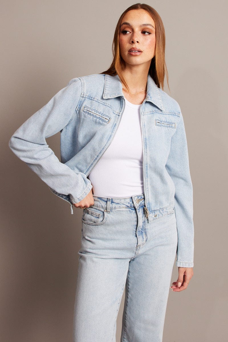 Denim Denim Jacket Long Sleeve for Ally Fashion