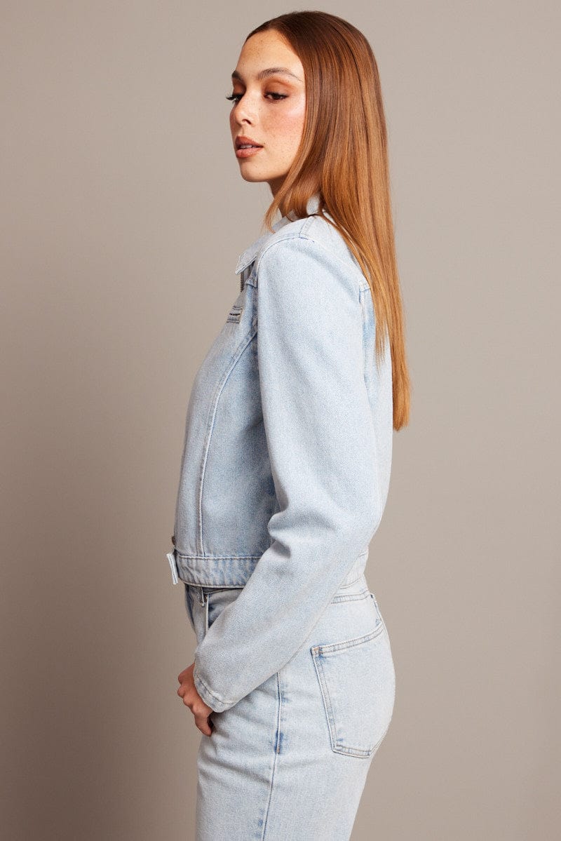 Denim Denim Jacket Long Sleeve for Ally Fashion