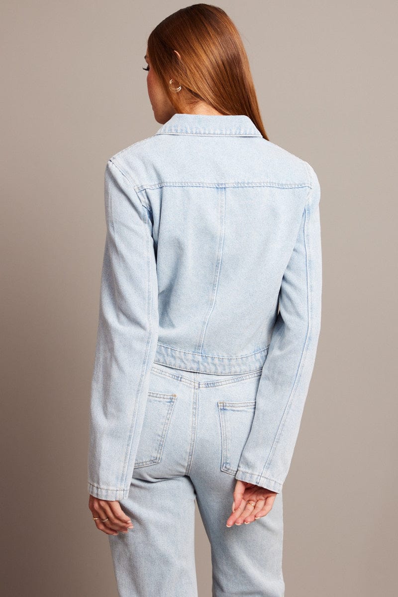 Denim Denim Jacket Long Sleeve for Ally Fashion