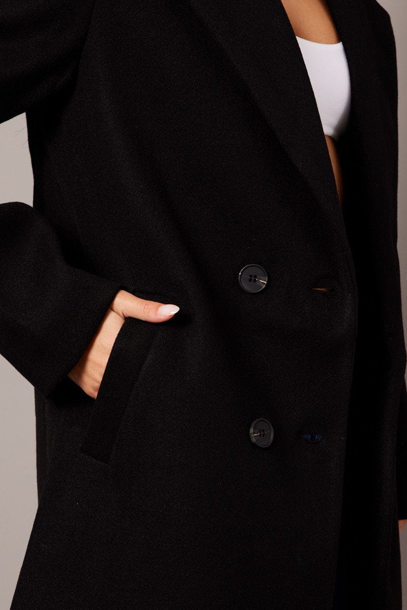 Black Coat Long Sleeve for Ally Fashion