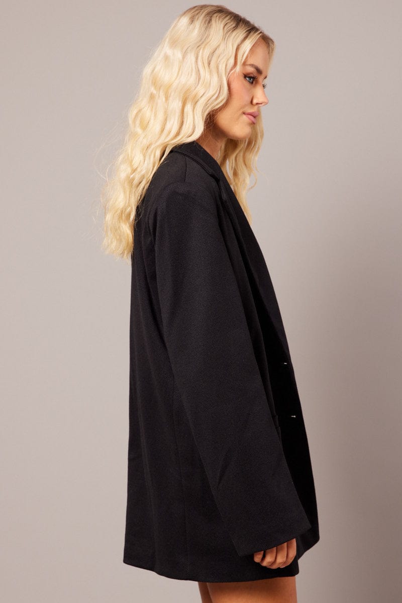 Black Oversized Blazer Long Sleeve for Ally Fashion