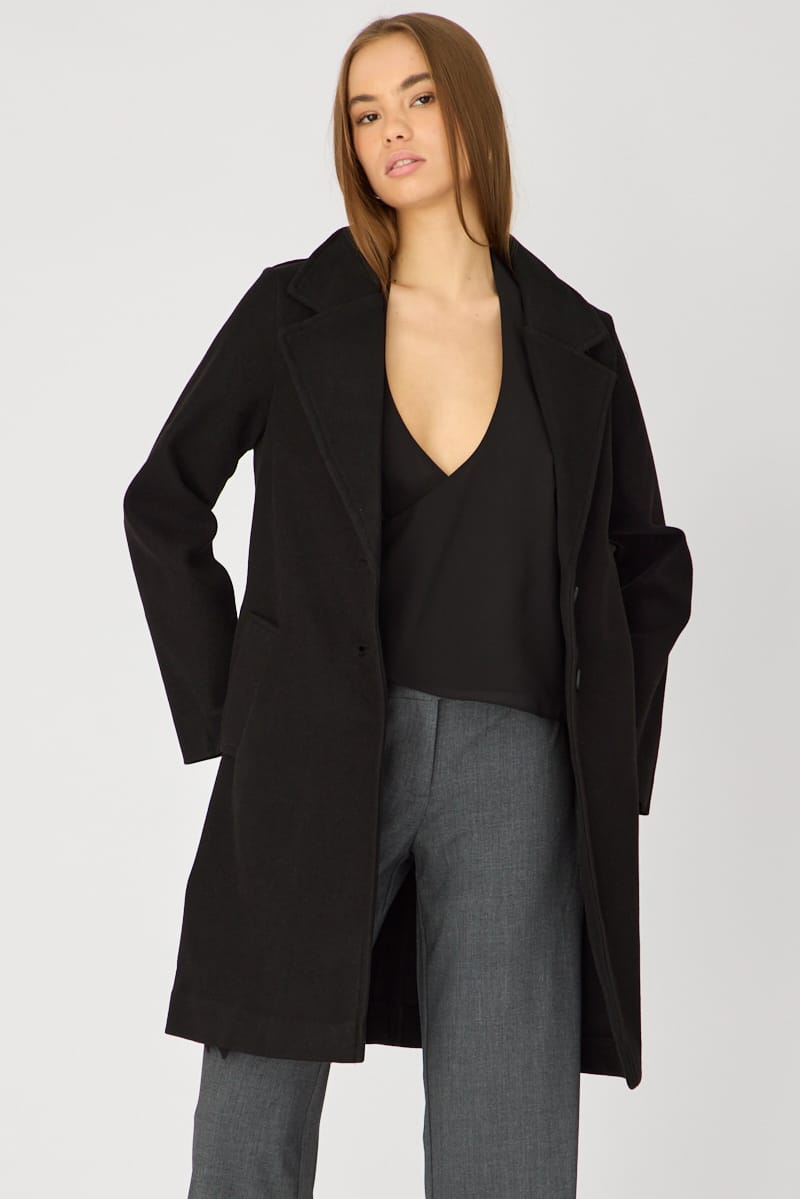 Black Coat Long Sleeve for Ally Fashion
