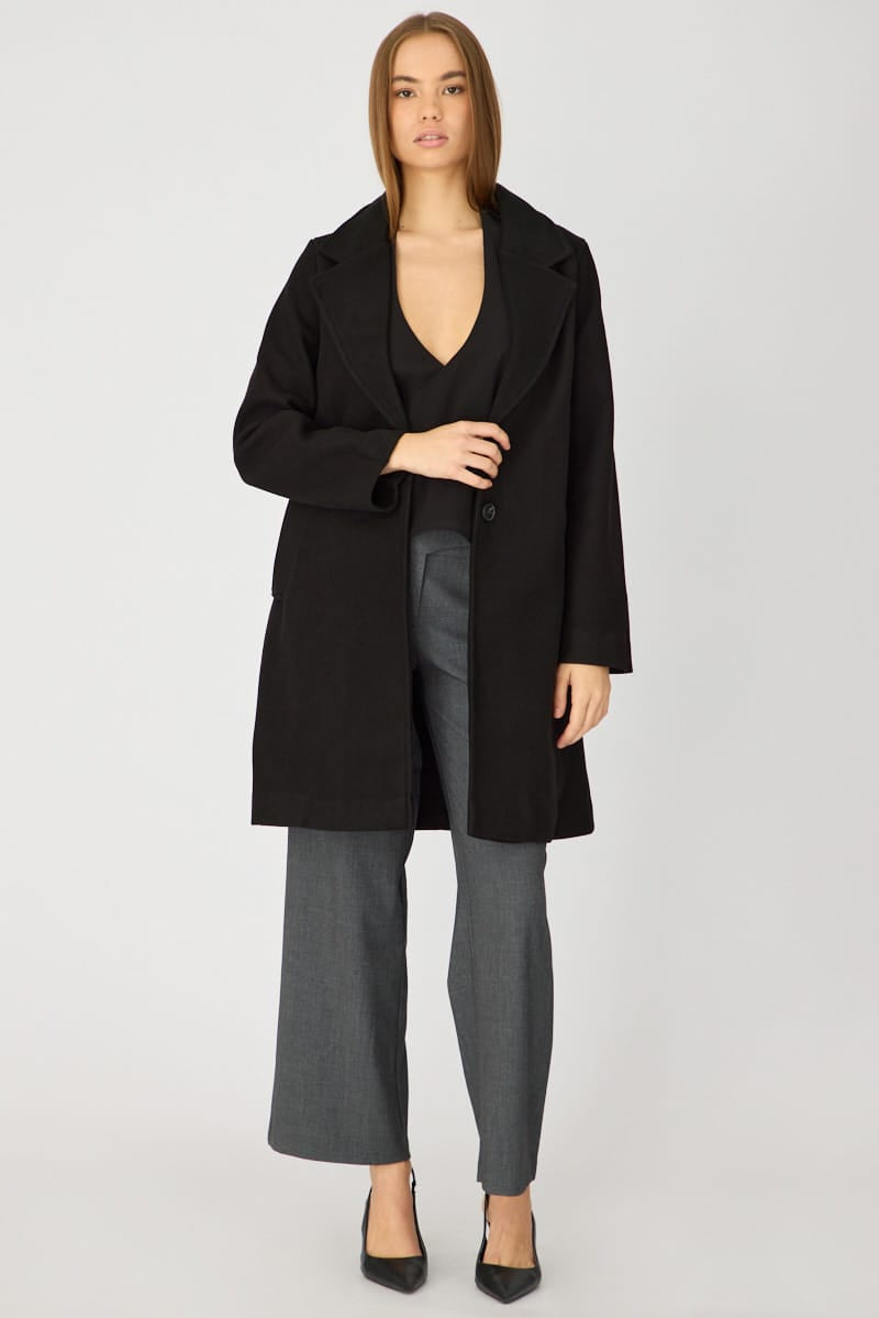 Black Coat Long Sleeve for Ally Fashion
