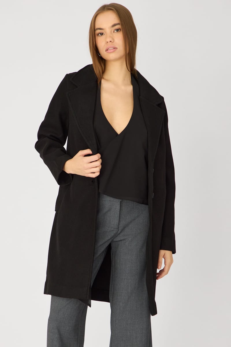 Black Coat Long Sleeve for Ally Fashion