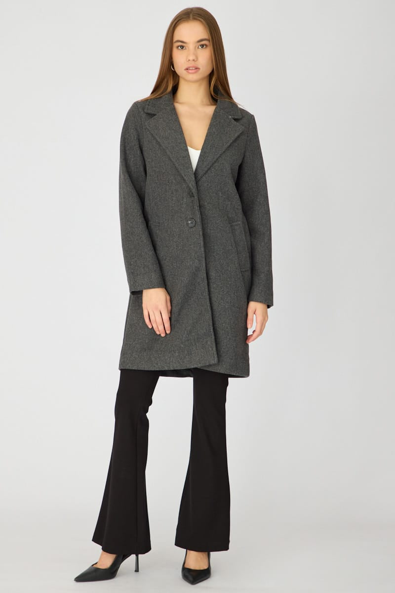 Grey Coat Long Sleeve for Ally Fashion