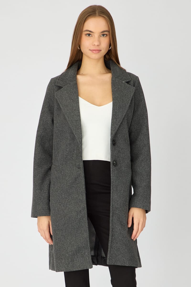 Grey Coat Long Sleeve for Ally Fashion