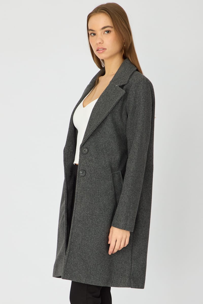 Grey Coat Long Sleeve for Ally Fashion