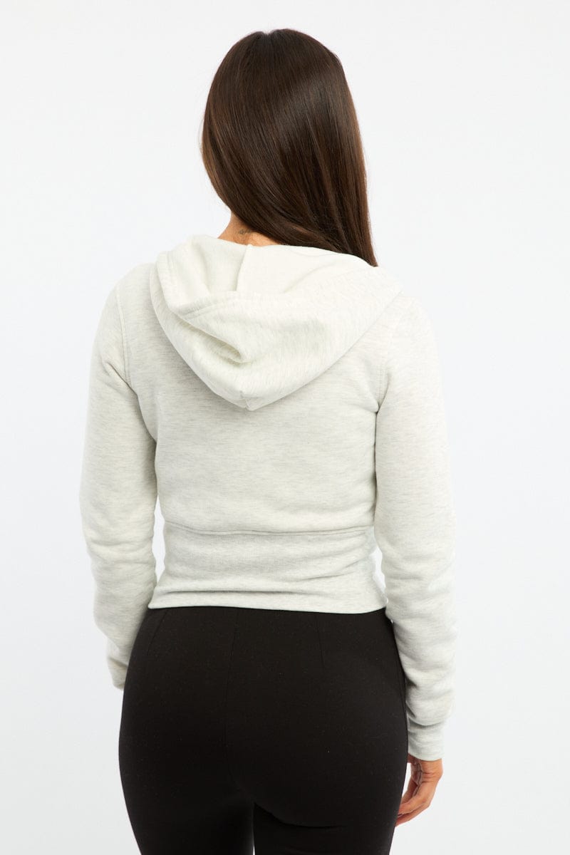 Grey Zip Through Hoodie for Ally Fashion