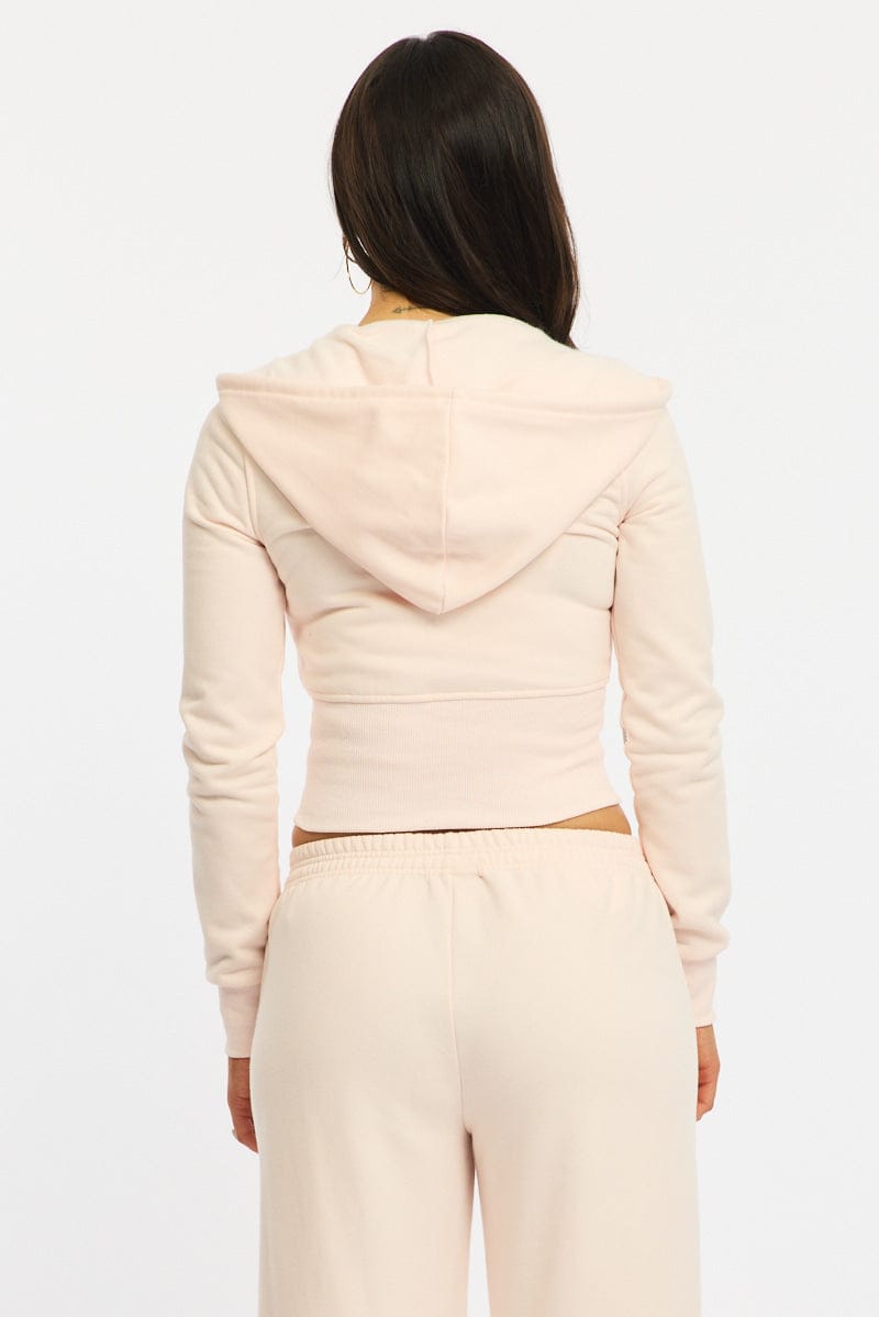 Pink Zip Through Hoodie for Ally Fashion