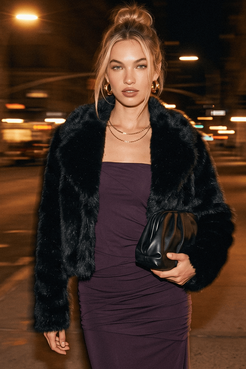 Black Faux Fur Jacket