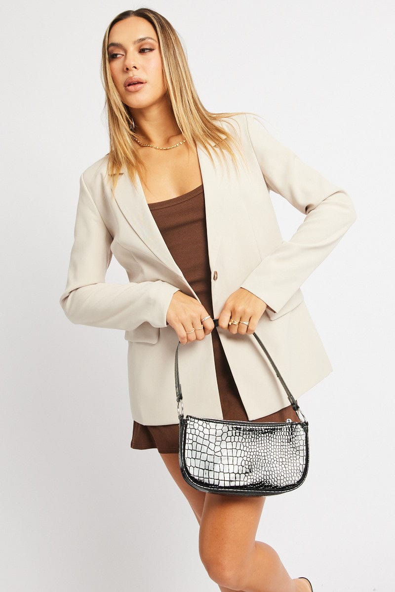 Beige Smart Blazer for Ally Fashion