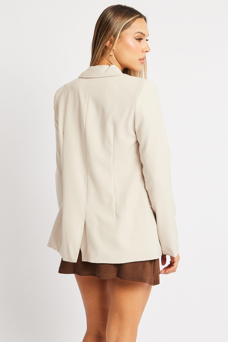 Beige Smart Blazer for Ally Fashion