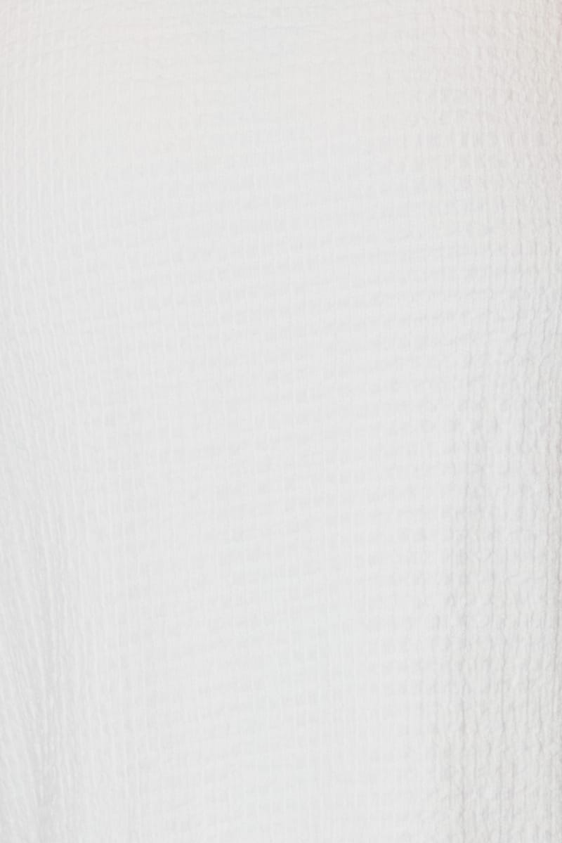 White Maxi Skirt Fit & Flare Textured Beaded Detail for Ally Fashion