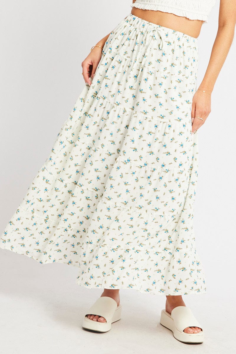 Lined tiered maxi skirt hotsell