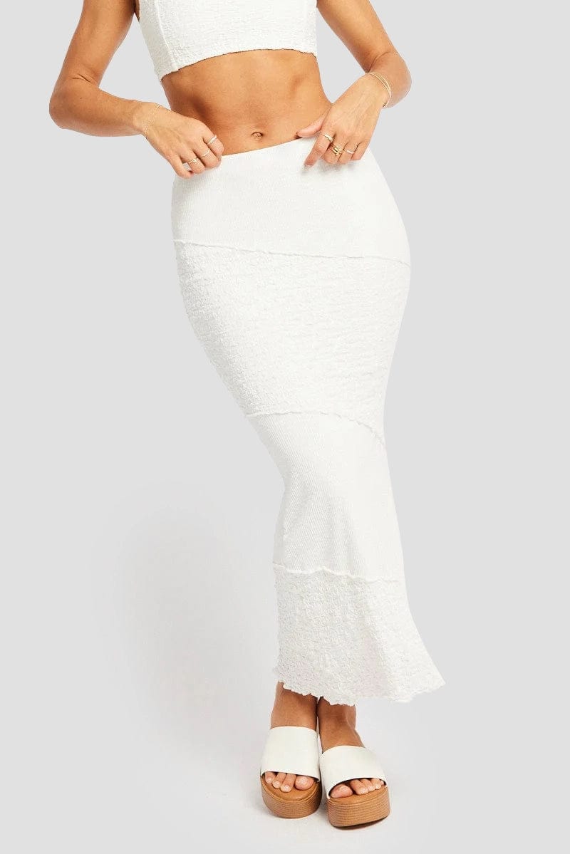 White Midi Skirt Texture for Ally Fashion