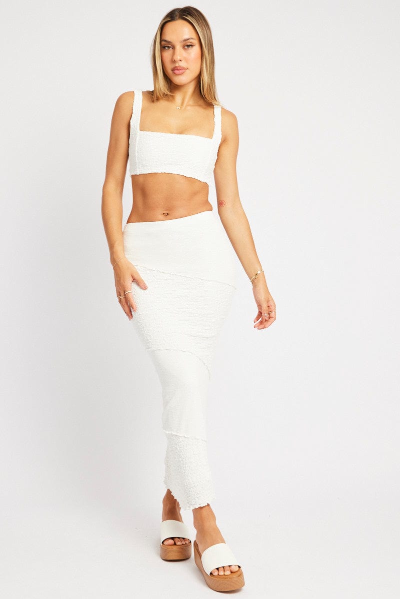 White Midi Skirt Texture for Ally Fashion