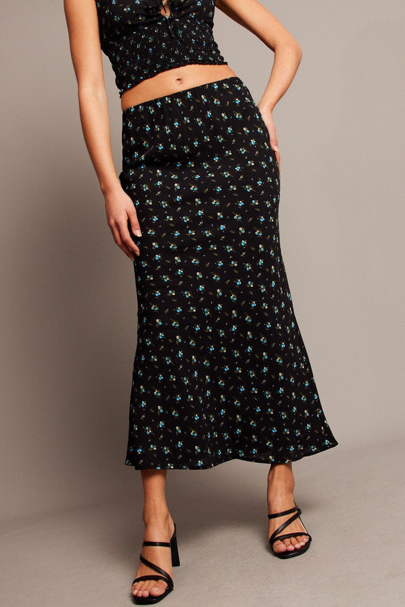 Black Ditsy Slip Skirt for Ally Fashion