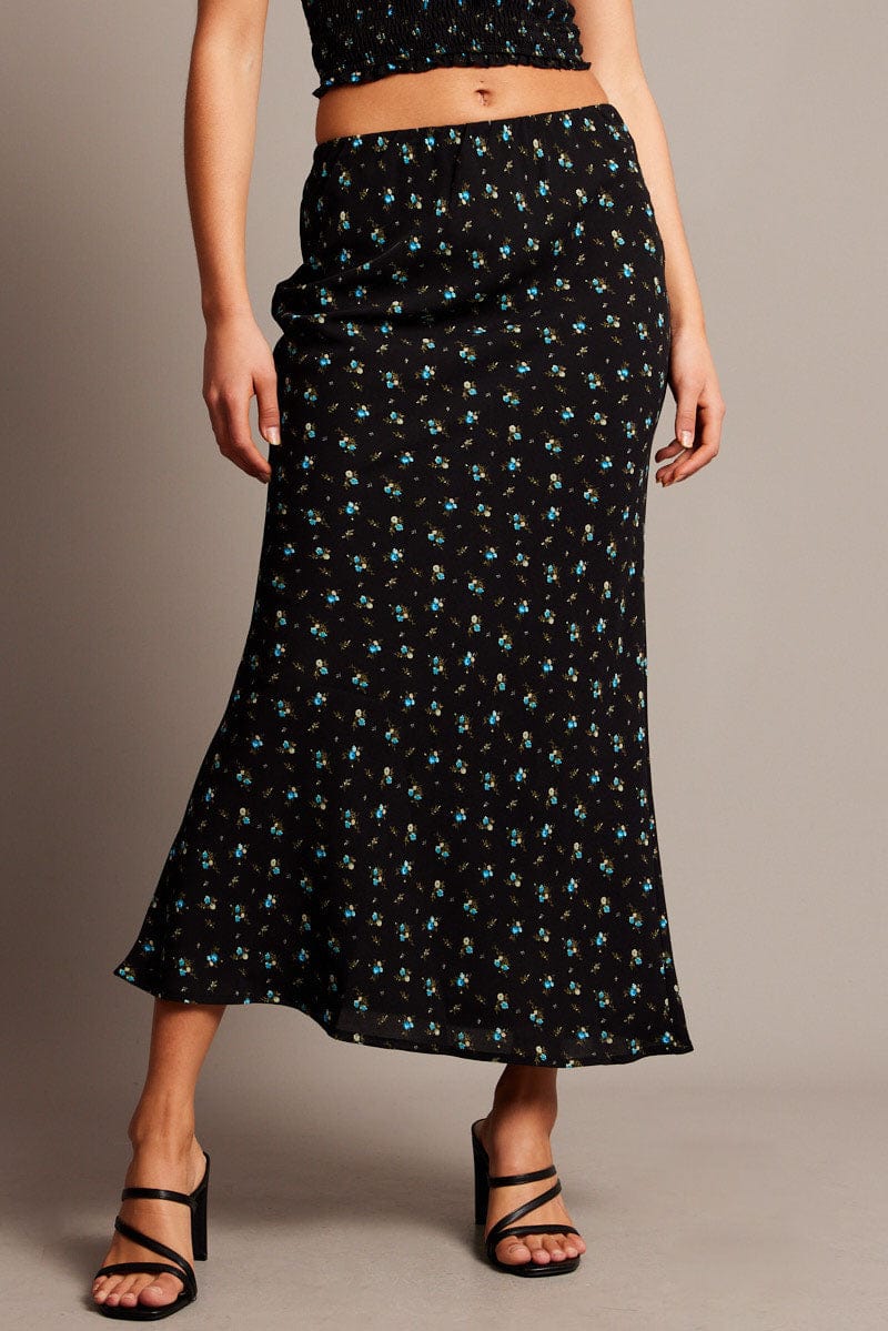 Black Ditsy Slip Skirt for Ally Fashion