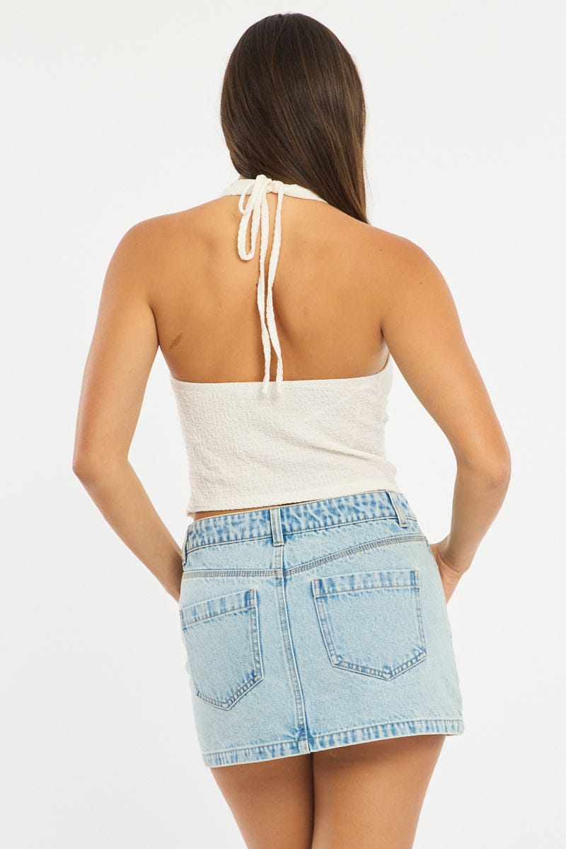 Denim Mini Skirt Mid Rise Regular Fit for Ally Fashion
