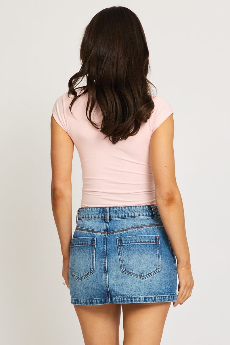 Denim Mini Skirt Mid Rise Regular Fit for Ally Fashion