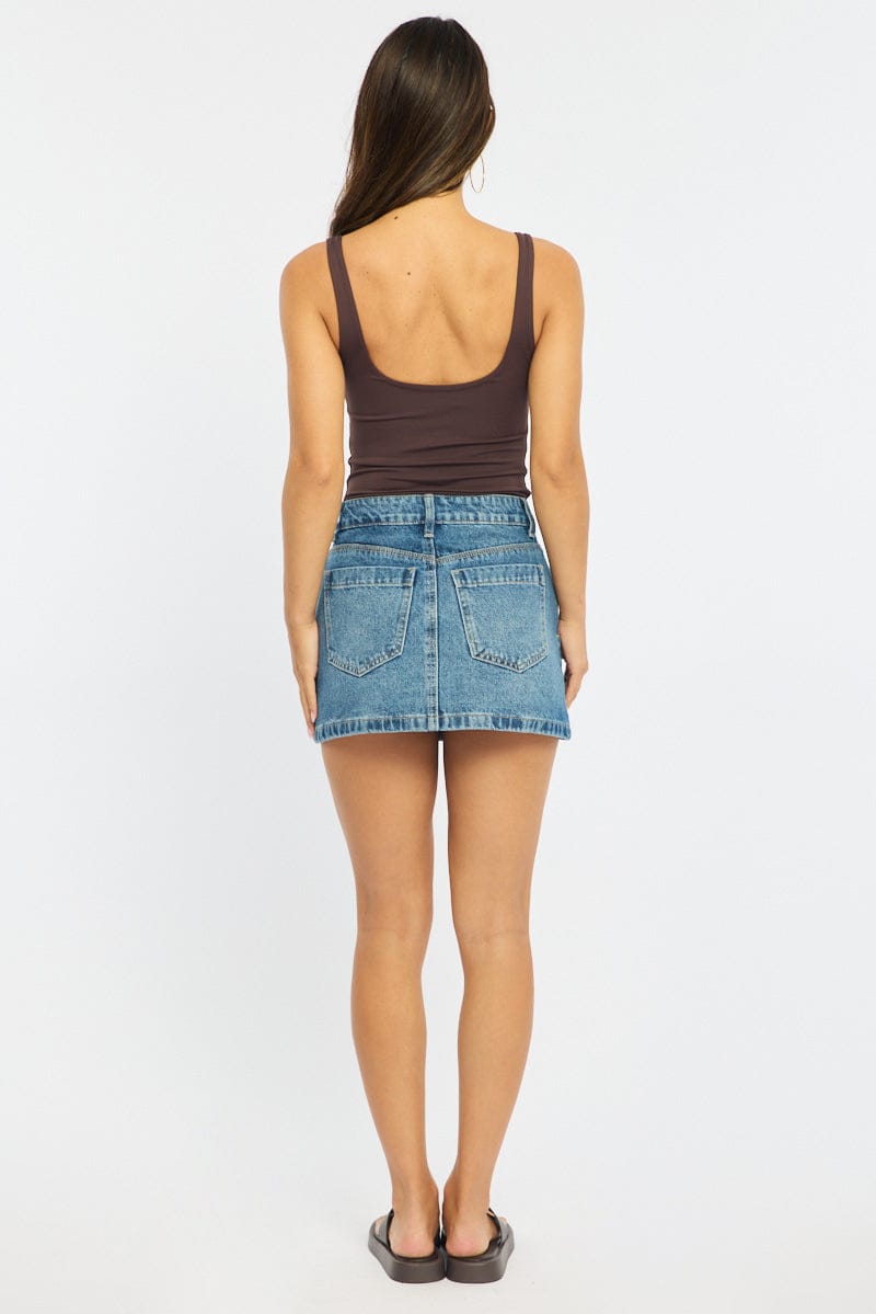 Denim Mini Skirt Mid Rise Regular Fit for Ally Fashion