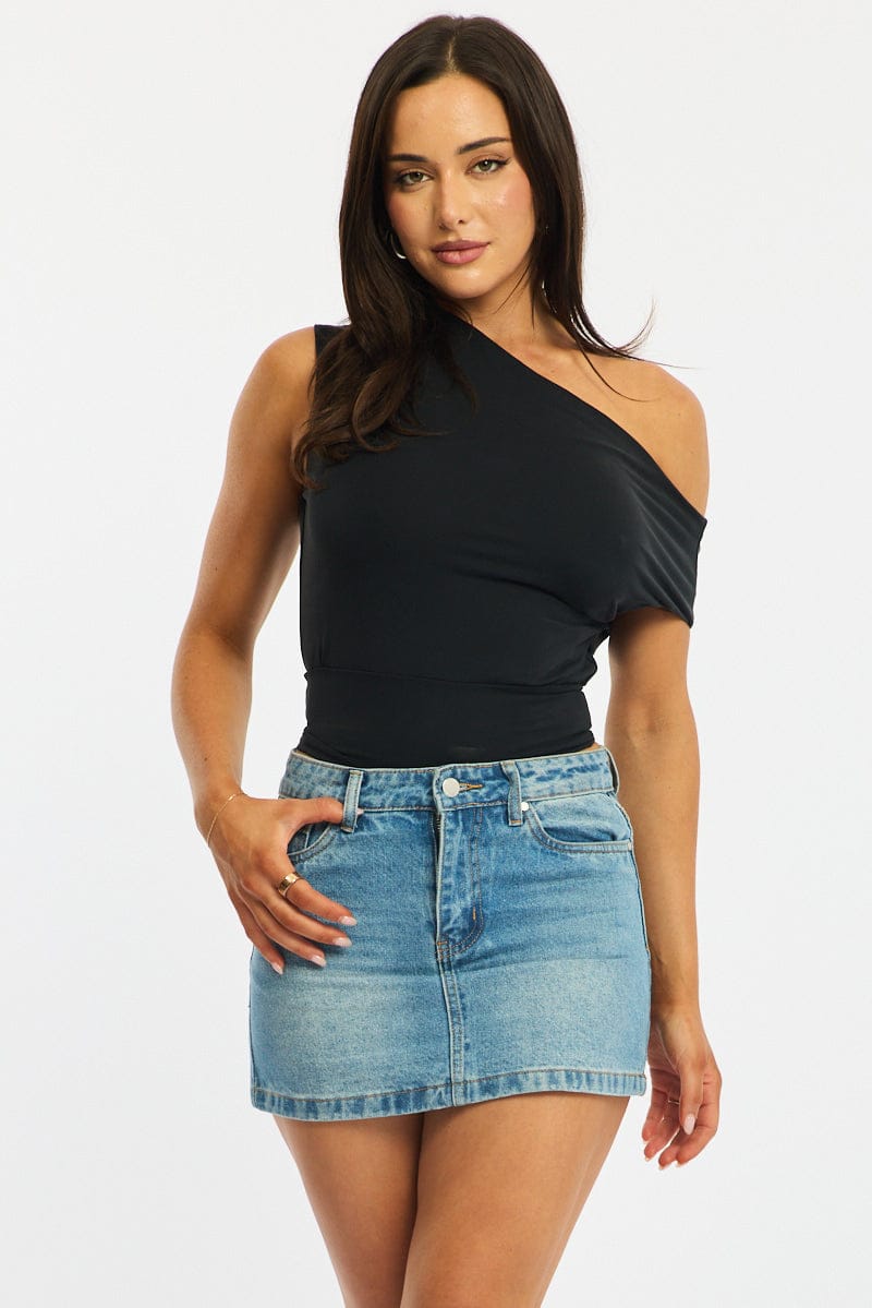 Denim Mini Skirt Mid Rise Regular Fit for Ally Fashion