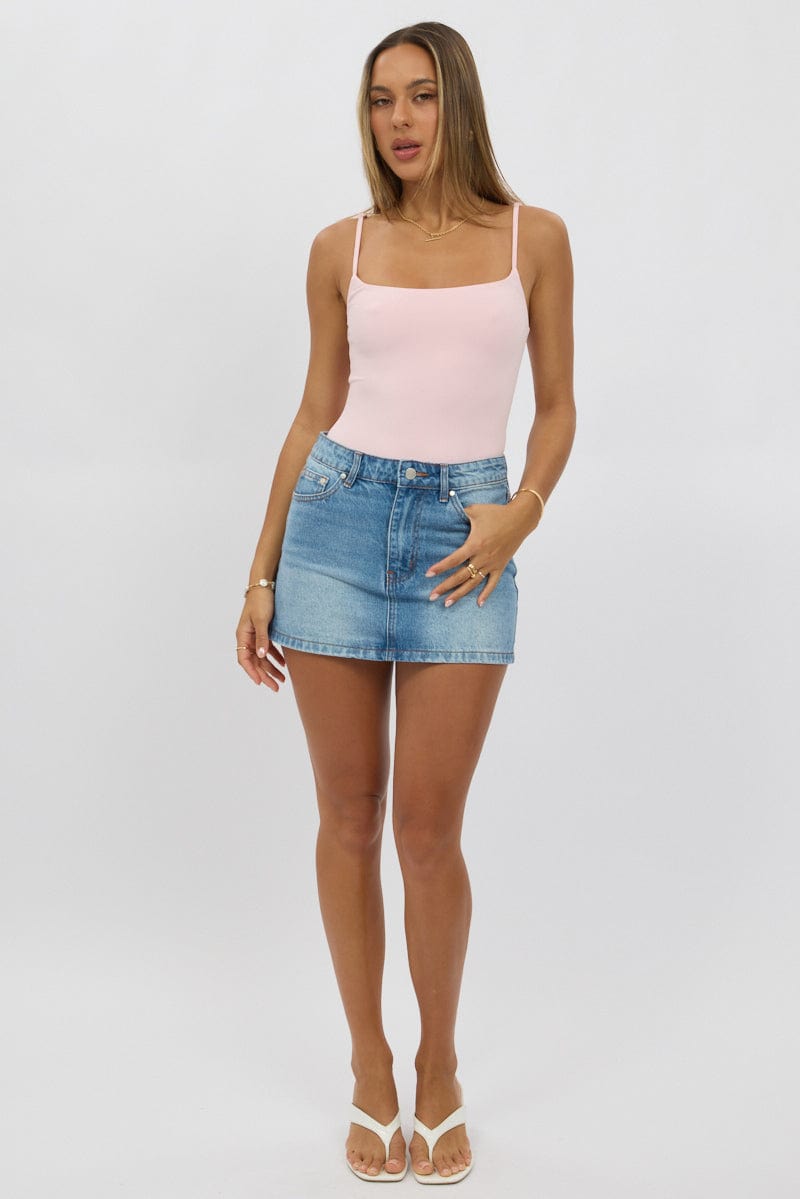 Denim Mini Skirt Mid Rise Regular Fit for Ally Fashion