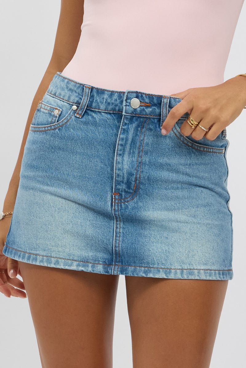 Denim Mini Skirt Mid Rise Regular Fit for Ally Fashion