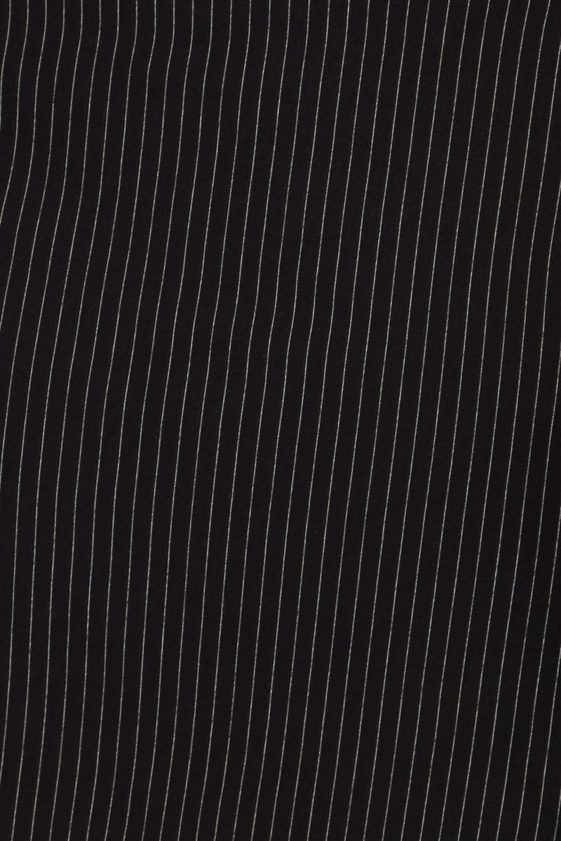 Black Stripe Mini Skort Skirt Mid Rise Tailored Slight Stretch for Ally Fashion