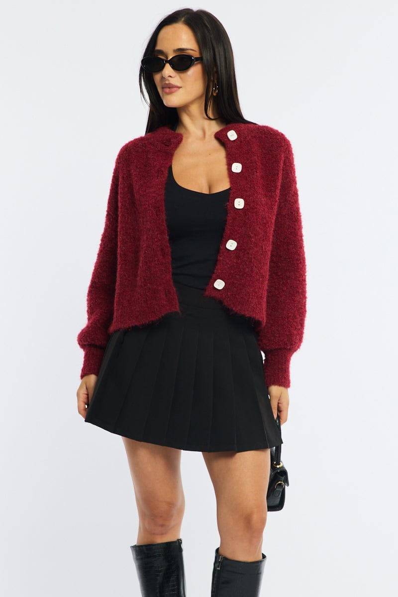 Black Pleated Skirt Mid Rise Longline for Ally Fashion