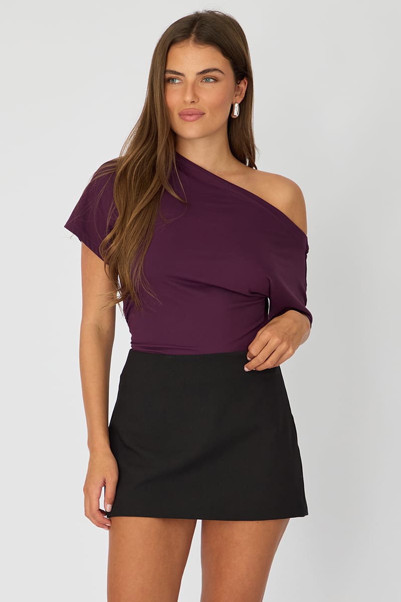 Black Mini Skort Skirt High Rise Tailored for Ally Fashion