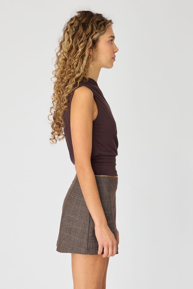 Multi Check Mini Skort Skirt High Rise Tailored for Ally Fashion