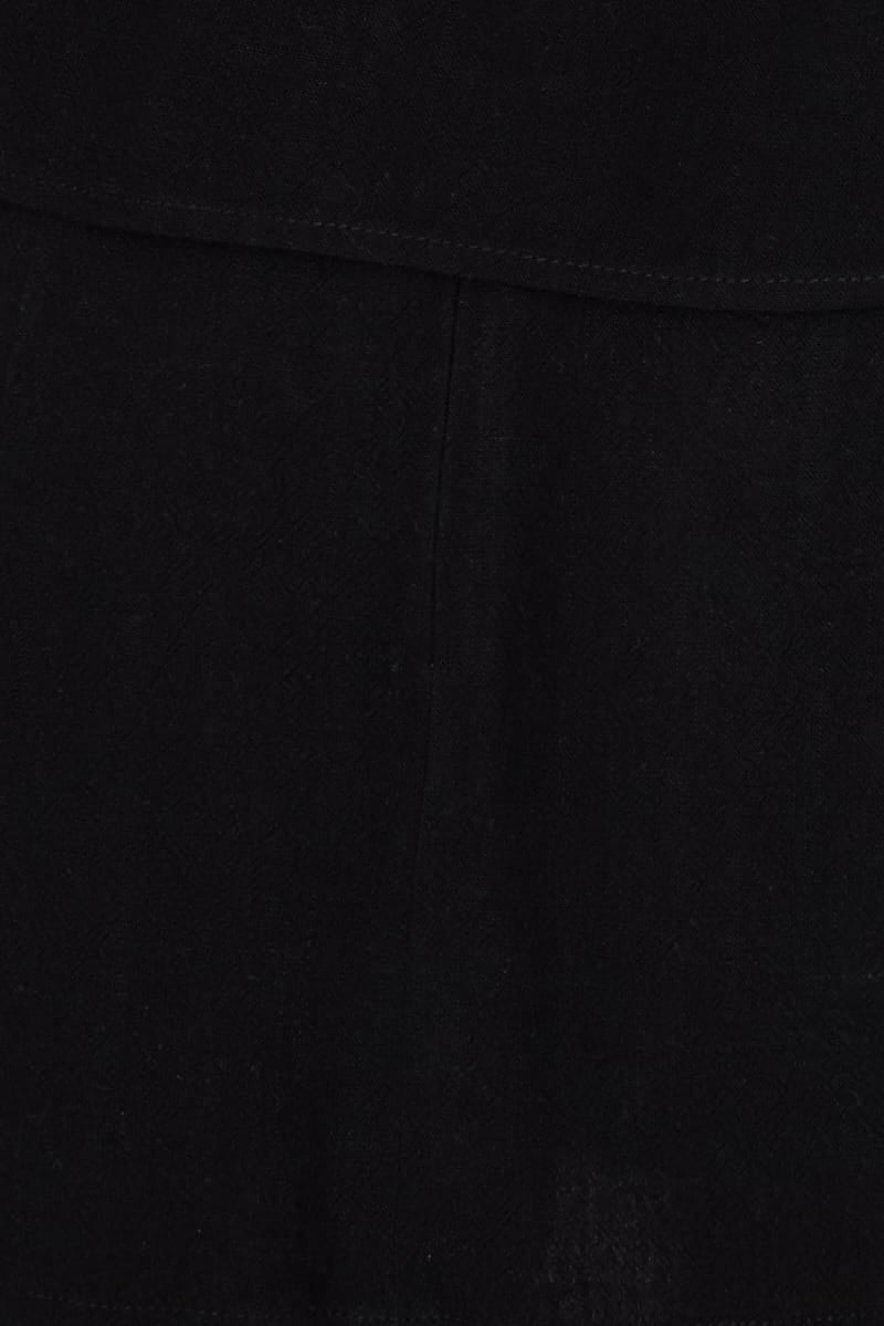 Black Linen Blend Mini Skort High Rise Shorts Lined for Ally Fashion