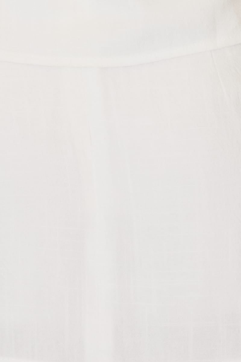 White Linen Blend Mini Skort High Rise Shorts Lined for Ally Fashion